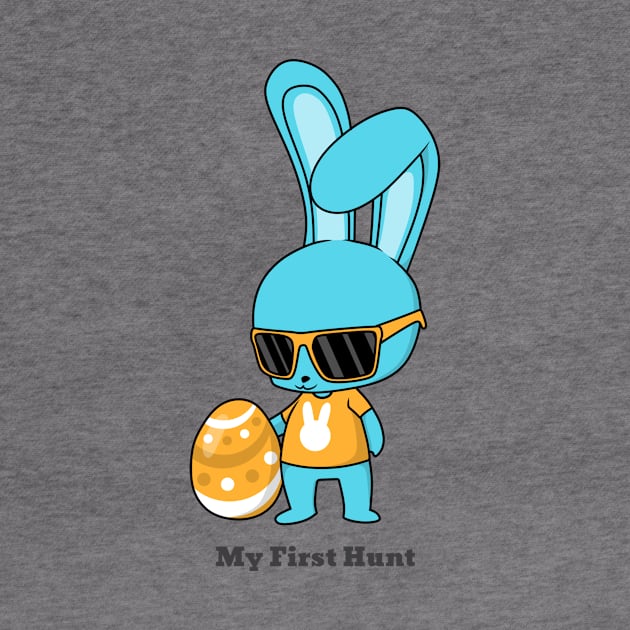 Blue Easter Bunny My First Hunt Egg by IlanaArt